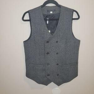 Men's Europa Collection Diffusion tweed herringbone gray vest